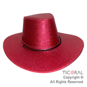 SOMBRERO COWBOY GLITTER FUCSIA x 1